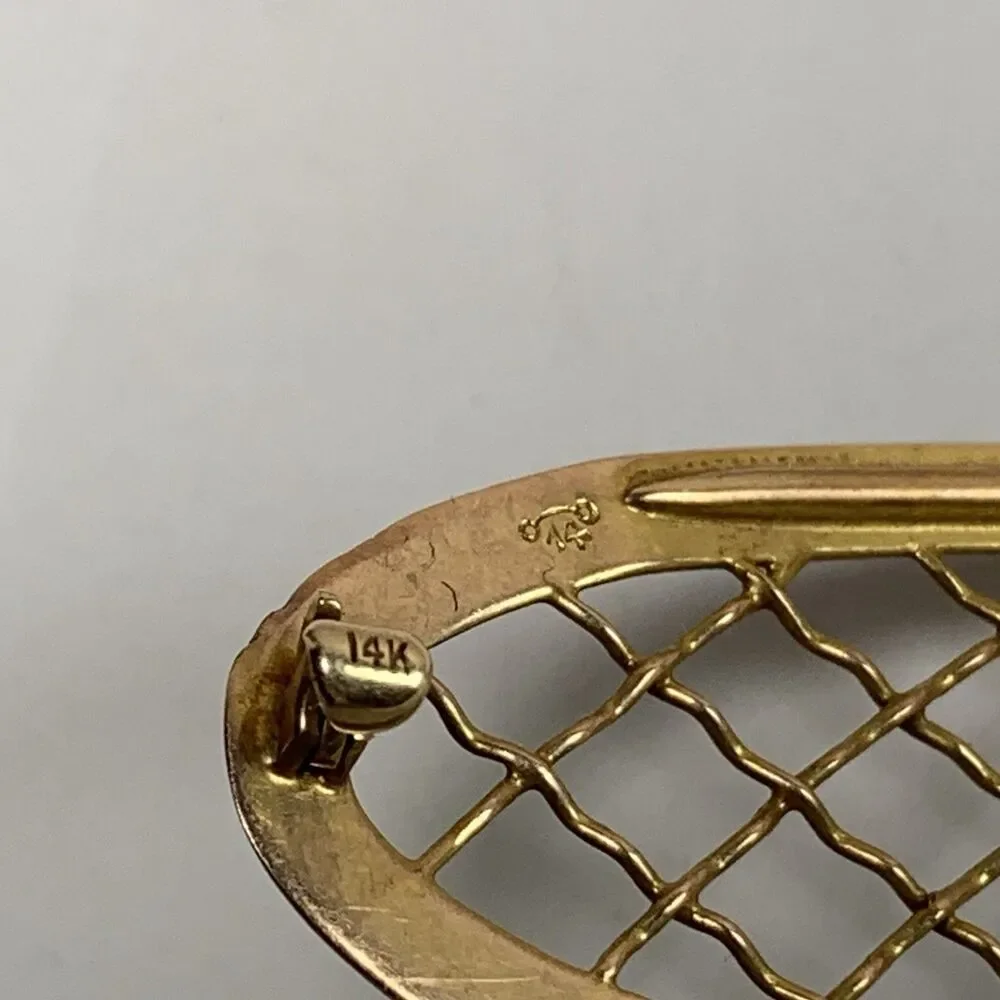 Antique 14k Gold Hair Barrette Victorian Edwardian 13 Grams Ornate Lattice 3.5”